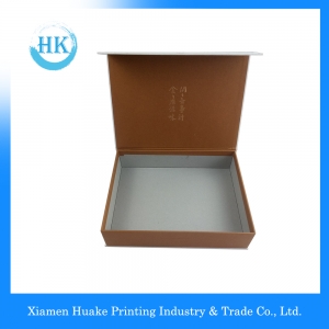 Weiße Kraftpapier Box Hardcover Box mit Heißprägen 