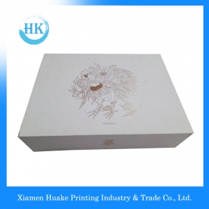 Weiße Kraftpapier Box Hardcover Box mit Heißprägen 