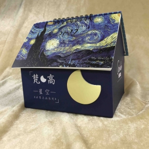 Tischkalender Starry Night in House Shape mit Designed Logo 2019 