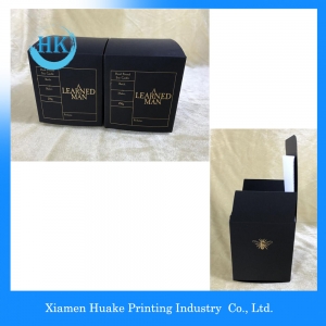 Logo Gold Hot Stamping Black Card Box mit gewellter Zwischenlage für Parfüm 