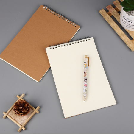 Custom Spiral Kraft Notebook Blank Sketch Painting Book Wholesale 