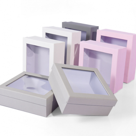 2 Piece Clear Window Gift Shoe Boxes Cardboard Paper Packaging Box 