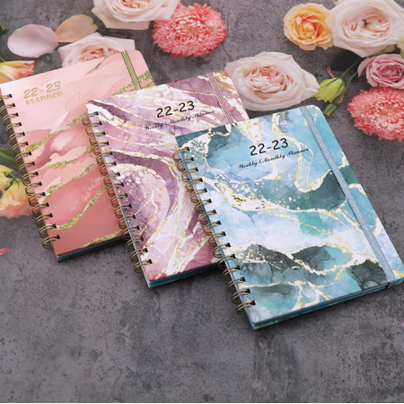 Spiral Notebooks Customizable 2023 Diary Day Weekly Planner Divider Elastic 