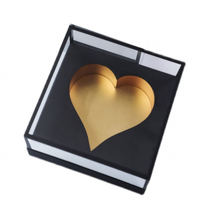 Heart Shape Acrylic Paper Gift Boxes For Flowers Packaging 