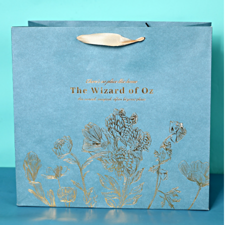 Luxury Gift Square Bottom Hot Stamping Paper Bag Wholesale 